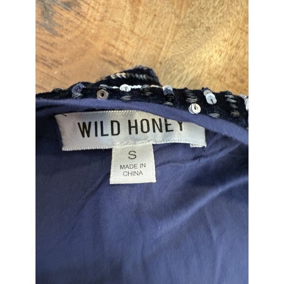 Wild Honey Sequin Spaghetti Party Cocktail Vegas Night Dress Small Homecoming - Picture 4 of 8